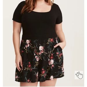 Torrid keyhole back floral romper